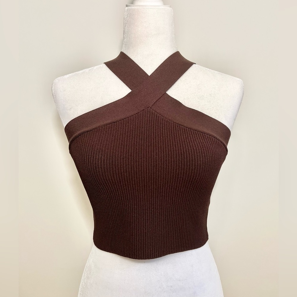 Aritzia Sculpt Knit Criss Cross Cropped Tank